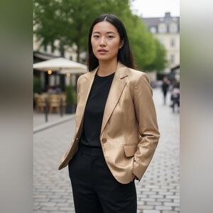 Leather Metallic Gold jacket vintage 1990s